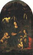 Leonardo  Da Vinci Virgin of the Rocks (mk10) oil on canvas